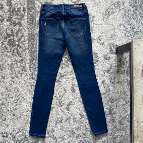 Garage Medium Blue Distressed Low-Rise Jeggings - Picture 3 of 5